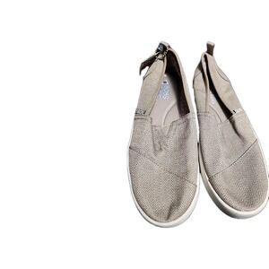 BOBS by Skechers Womens‎ Slip On Shoes Tan Canvas Comfort Casual Size 8.5